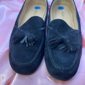 Ralph Lauren Black Suede Tassel Loafers